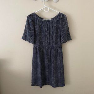 Banana Republic Blue and Cream Silk Dress